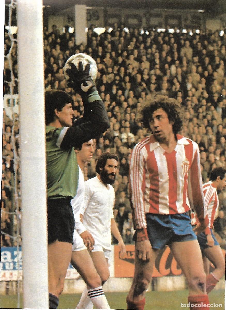 Coleccionismo deportivo: REAL SPORTING DE GIJ&Oacute;N: Gran recorte de ENZO FERRERO en acci&oacute;n. A&ntilde;os 80