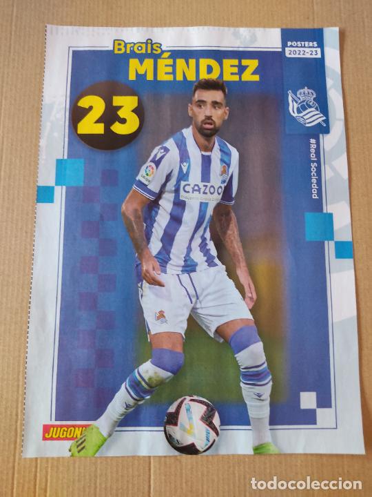 Collezionismo sportivo: BRAIS MENDEZ REAL SOCIEDAD TATY CASTELLANOS GIRONA 22-23 DOBLE P&Oacute;STER 1 P&Aacute;G REVISTA JUG&Oacute;N 2022-2023