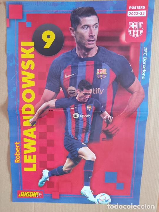 Collezionismo sportivo: LEWANDOWSKI BARCELONA BAR&Ccedil;A REAL MADRID CAMPEON 22-23 DOBLE P&Oacute;STER 2 P&Aacute;G REVISTA JUG&Oacute;N 2022-2023