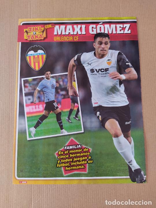 Sammelleidenschaft Sport: MAXI GOMEZ VALENCIA TIPO POSTER 1 PAGINA REVISTA JUG&Oacute;N + CROMO STORY RAKITIC BARCELONA BAR&Ccedil;A SEVILLA