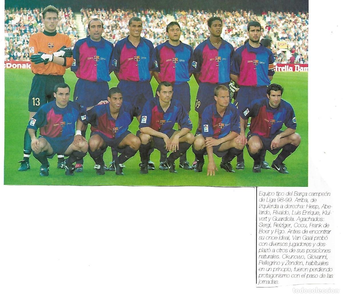 Coleccionismo deportivo: BAR&Ccedil;A: Recorte de la temporada 98-99