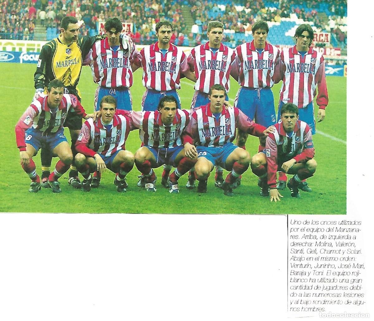 Coleccionismo deportivo: ATL&Eacute;TICO DE MADRID: Recorte de la temporada 98-99
