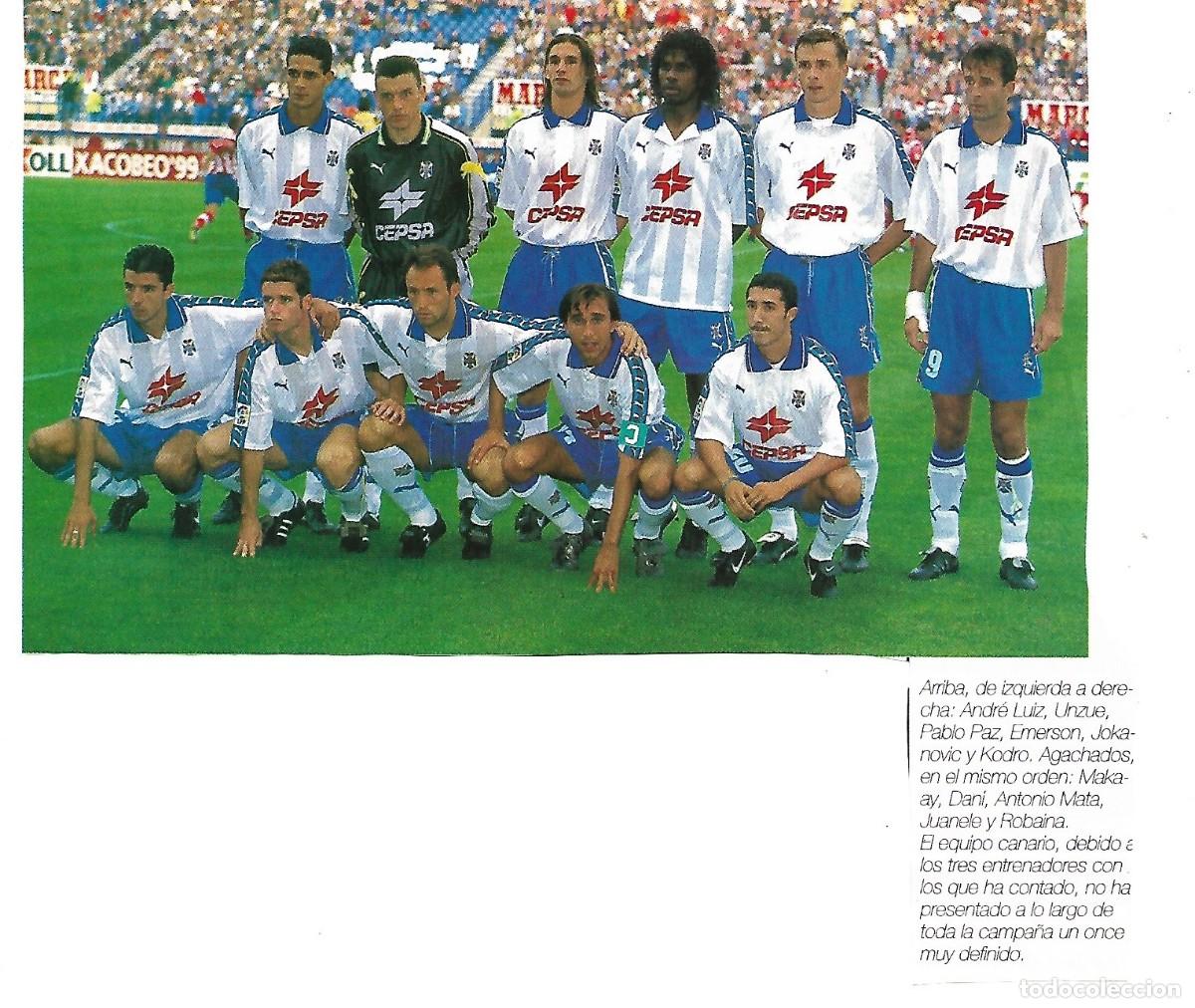 Coleccionismo deportivo: CD. TENERIFE: Recorte de la temporada 98-99