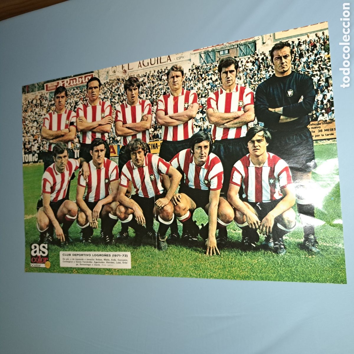 Coleccionismo deportivo: C. D. LOGRO&Ntilde;ES - TEMP. 1971-72 - POSTER AS COLOR - Foto 1