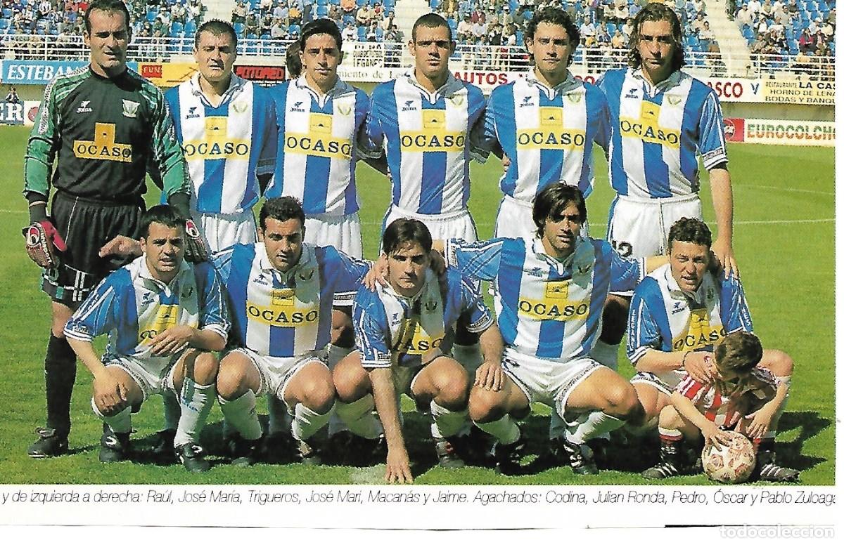 Collezionismo sportivo: Recorte doble de 1999, anverso y reverso: LEGAN&Eacute;S y LOGRO&Ntilde;&Eacute;S