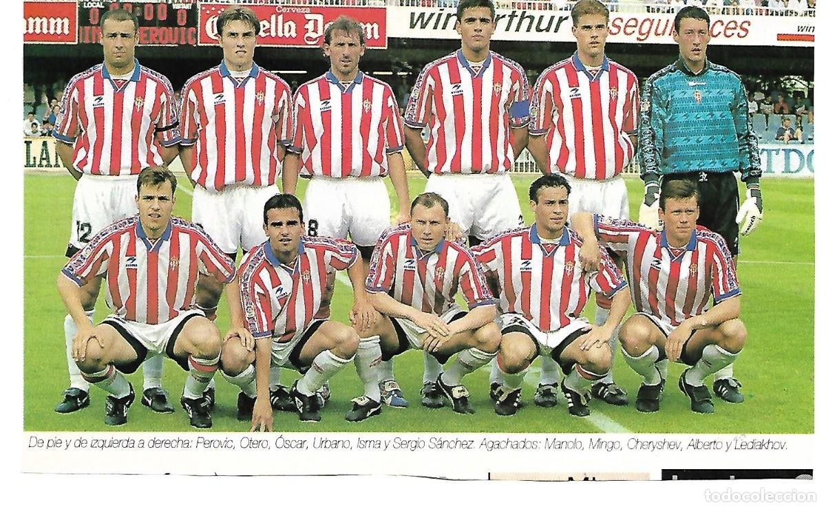 Collezionismo sportivo: Recorte doble de 1999, anverso y reverso: SPORTING DE GIJ&Oacute;N y SD. COMPOSTELA