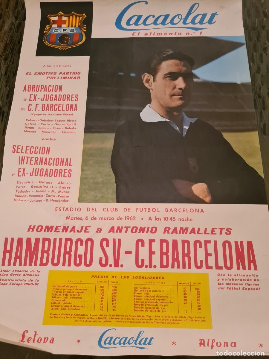 Collezionismo sportivo: ORIGINAL. CARTEL 1962 . RAMALLETS FC BARCELONA HAMBURGO S VCACAOLAT
