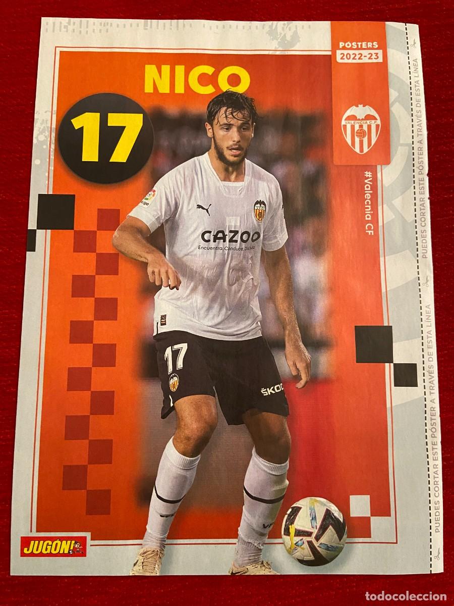 Collezionismo sportivo: CARTEL POSTER JUGON NICO VALENCIA TEMPORADA 2022 2023