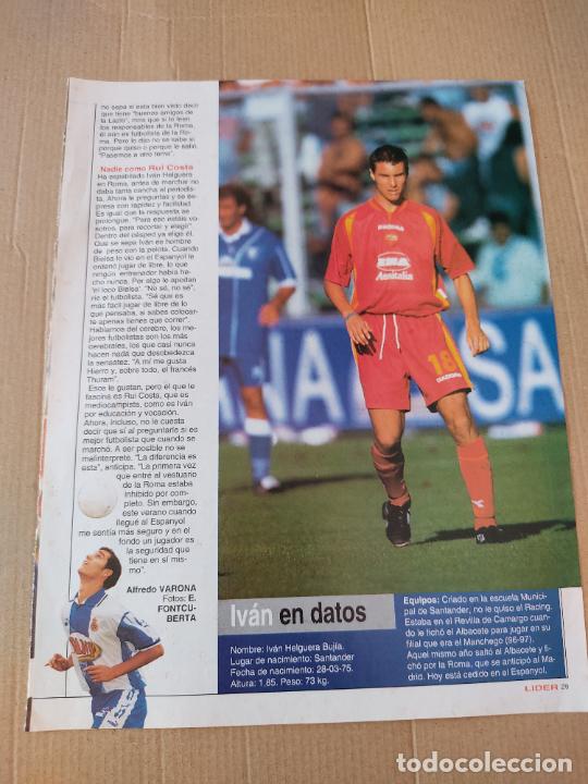 Collezionismo sportivo: IVAN HELGUERA ROMA ESPANYOL TIPO POSTER 1 PAG REVISTA LIDER A&Ntilde;OS 90 + JOSE ANTONIO CAMACHO