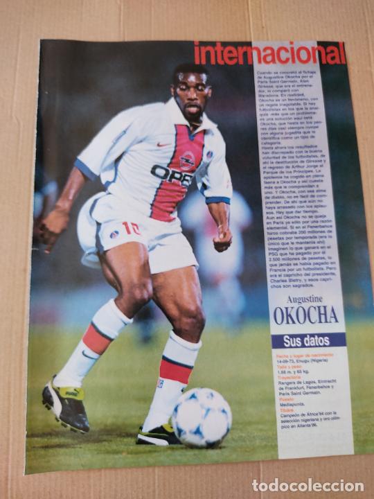 Collezionismo sportivo: AUGUSTINE OKOCHA PSG PARIS SAINT GERMAIN NIGERIA POSTER 1 PAG REVISTA LIDER A&Ntilde;OS 90