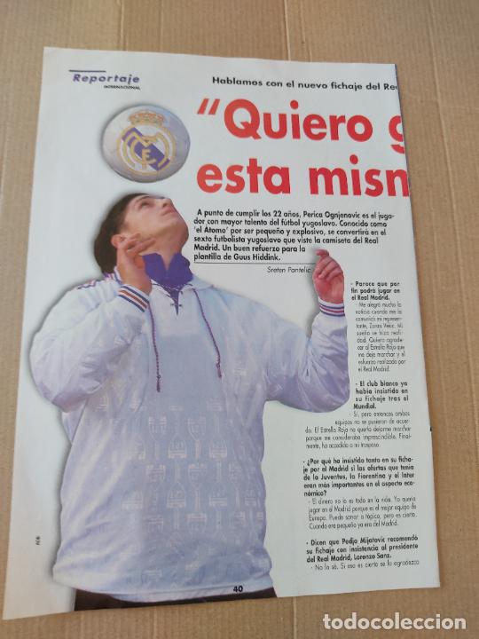 Collezionismo sportivo: PERICA OGNJENOVIC REAL MADRID TIPO POSTER 1 PAG REVISTA DON BALON LIGA 99-00 FUTBOL 1999-2000 + DANI