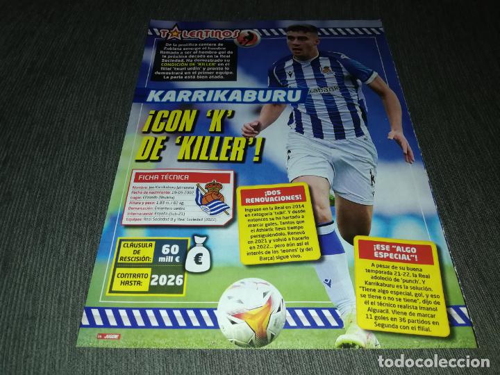 Collezionismo sportivo: HOJA TIPO POSTER TALENTINOS KARRIKABURU REAL SOCIEDAD JUGON 2021 2022 21 22 TAMA&Ntilde;O FOLIO