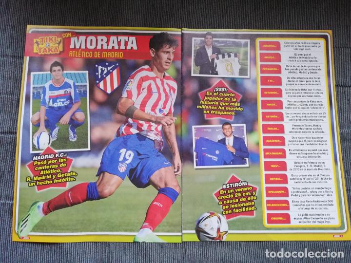 Sammelleidenschaft Sport: HOJAS TIPO POSTER MORATA AT. MADRID RECORTES REVISTA JUGON 2022 2023 22 23 TAMA&Ntilde;O FOLIO