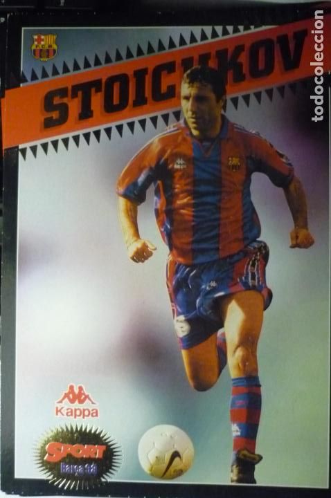 Sammelleidenschaft Sport: poster futbol cartulina jugador del fc barcelona stoichkov