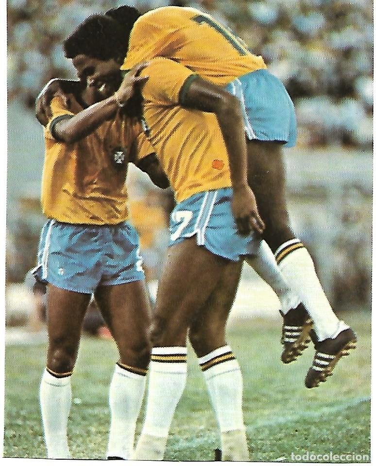 Sammelleidenschaft Sport: SELECCI&Oacute;N DE F&Uacute;TBOL DE BRASIL: Recorte de varios jugadores tras marcar un gol. Primeros A&ntilde;os 80