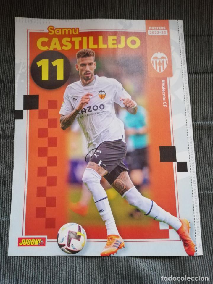 Collectionnisme sportif: DOBLE POSTER SAMU CASTILLEJO VALENCIA MORALES VILLARREAL REVISTA JUGON 2022 2023 22 23 TAMA&Ntilde;O FOLIO