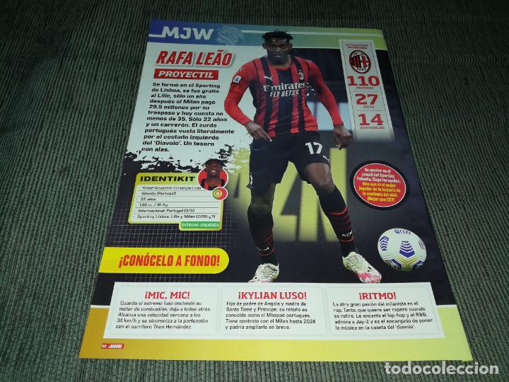 Sammelleidenschaft Sport: HOJA TIPO POSTER RAFA LEAO AC MILAN REVISTA JUGON 2021 2022 22 TAMA&Ntilde;O FOLIO