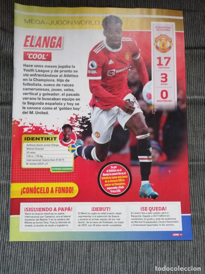 Sammelleidenschaft Sport: HOJA TIPO POSTER ELANGA MANCHESTER UNITED REVISTA JUGON 2021 2022 21 22 TAMA&Ntilde;O FOLIO