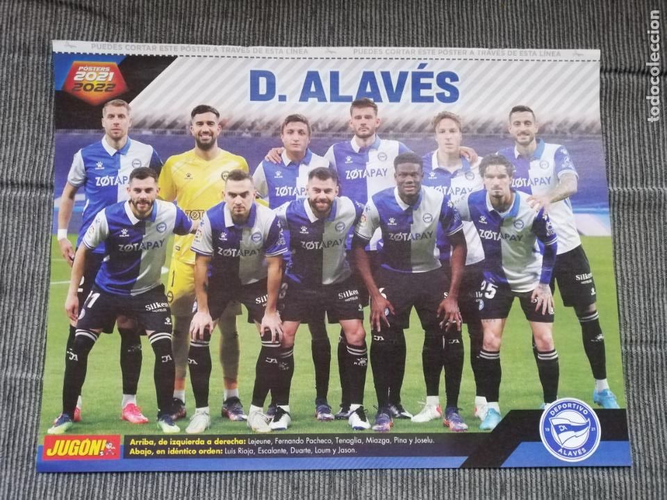 Sammelleidenschaft Sport: POSTER ALINEACION ALAVES LUCAS BOYE ELCHE REVISTA JUGON 2021 2022 21 22 TAMA&Ntilde;O FOLIO