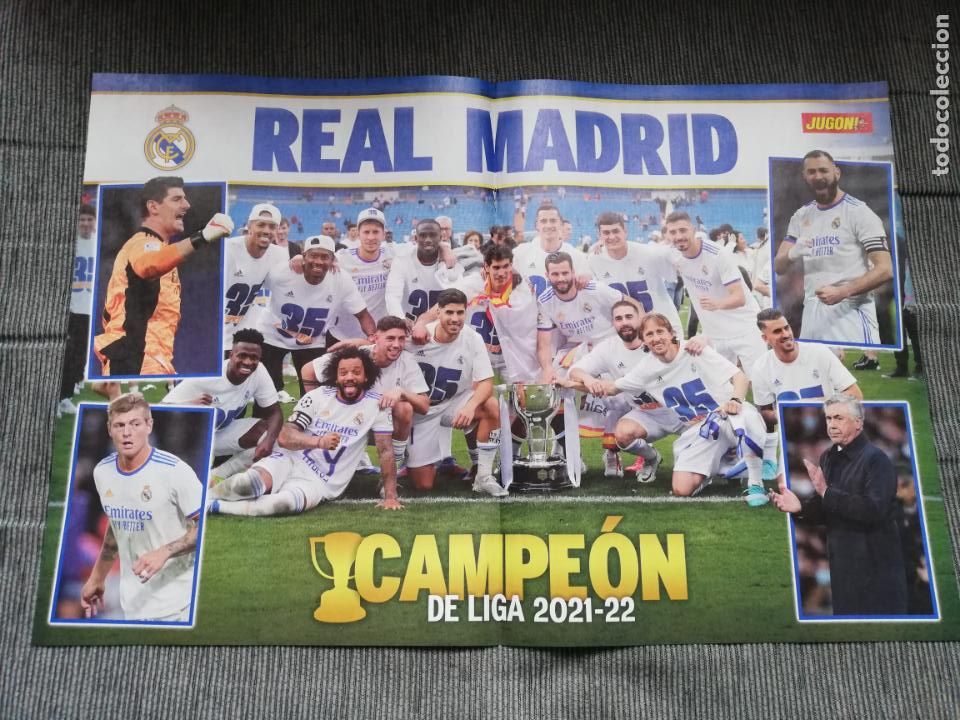 Sammelleidenschaft Sport: POSTER ALINEACION EQUIPO REAL MADRID CAMPEON BETIS REVISTA JUGON 2021 2022 21 22 TAMA&Ntilde;O FOLIO X2
