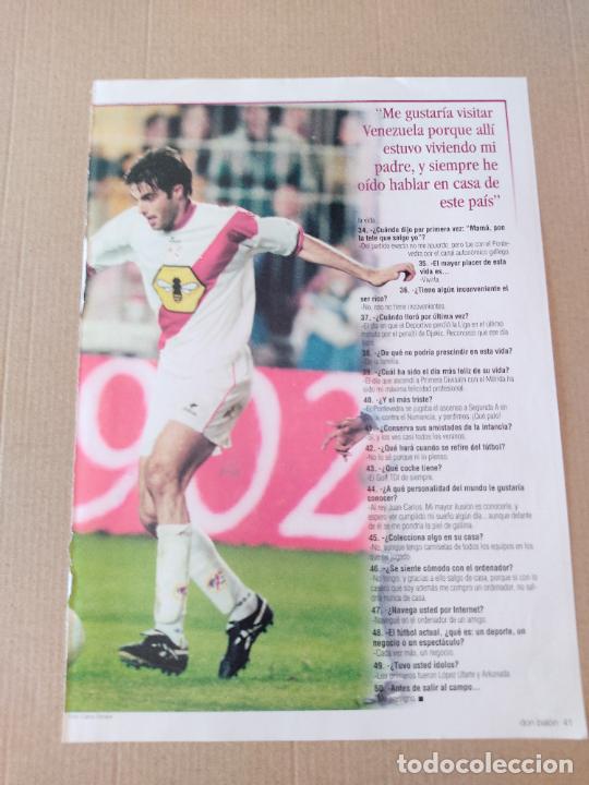 Collezionismo sportivo: CANABAL RAYO VALLECANO ENTREVISTA TIPO POSTER 1 PAG REVISTA DON BAL&Oacute;N A&Ntilde;OS 90 - 2000