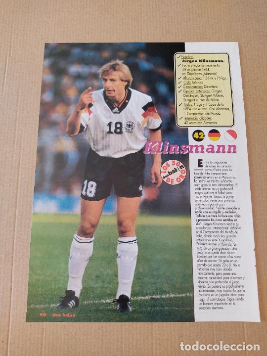 Sammelleidenschaft Sport: JURGEN KLINSMANN ALEMANIA FRANCO BARESI MILAN DOBLE REPORTAJE TIPO POSTER 1 PAG REVISTA DON BALON