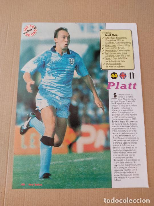 Sammelleidenschaft Sport: DAVID PLATT INGLATERRA RUBEN SOSA INTER MILAN DOBLE REPORTAJE TIPO POSTER 1 PAG REVISTA DON BALON