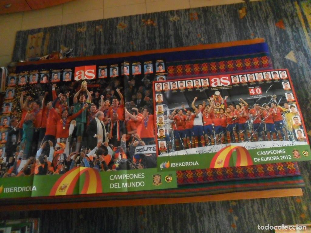 Collezionismo sportivo: P&Oacute;STER AS IBERDROLA SELECCI&Oacute;N ESPA&Ntilde;OLA ESPA&Ntilde;A CAMPEONES DEL MUNDO SUD&Aacute;FRICA 2010 Y EUROCOPA 2012.