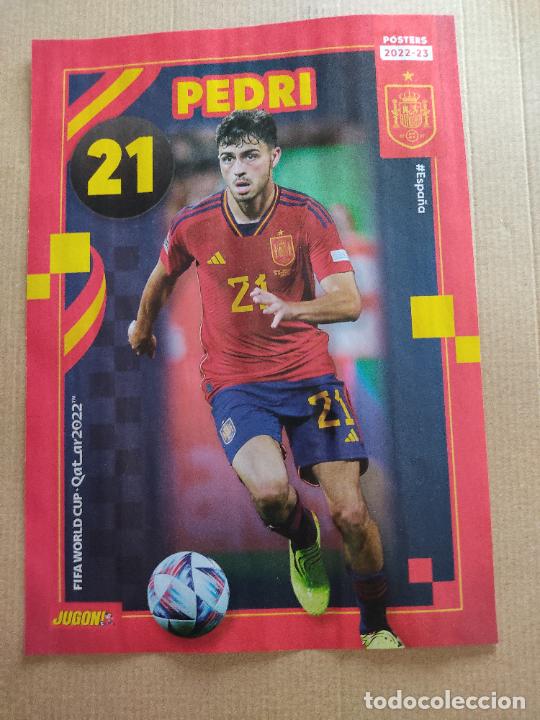 Collezionismo sportivo: PEDRI SARABIA ESPA&Ntilde;A SELECCION ESPA&Ntilde;A MUNDIAL QATAR 2022 DOBLE P&Oacute;STER 1 P&Aacute;G REVISTA JUG&Oacute;N WORLD CUP