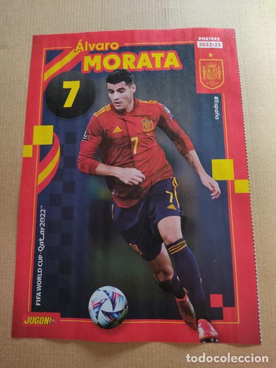 Collezionismo sportivo: MORATA EQUIPO ESPA&Ntilde;A SELECCION ESPA&Ntilde;A MUNDIAL QATAR 2022 DOBLE P&Oacute;STER 1 P&Aacute;G REVISTA JUG&Oacute;N WORLD CUP