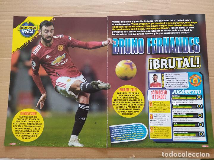 Collezionismo sportivo: BRUNO FERNANDES MANCHESTER UNITED MU POSTER 1 PAG REVISTA JUGON DATOS + LEWANDOWSKI BAYERN MUNICH