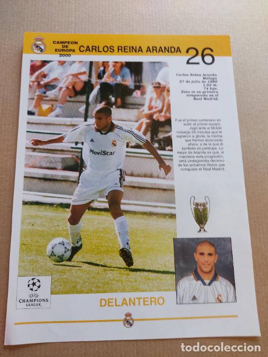 Collezionismo sportivo: CARLOS REINA ARANDA JOSE MANUEL MECA REAL MADRID CAMPEON EUROPA 2000 DOBLE TIPO POSTER 1 PAG