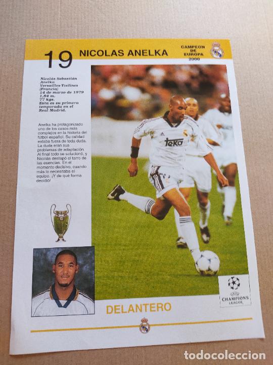Collezionismo sportivo: NICOLAS ANELKA FERNANDO MORIENTES REAL MADRID CAMPEON EUROPA 2000 DOBLE TIPO POSTER 1 PAG