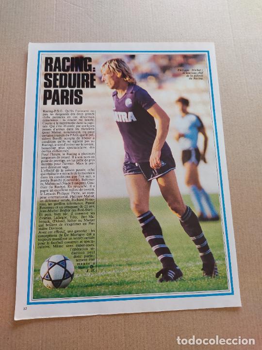 Collezionismo sportivo: PHILIPPE MAHUT RCF RACING PARIS RICHARD NIEDERBACHER PSG POSTER 1 PAG REVISTA ONZE FRANCES A&Ntilde;O 1984