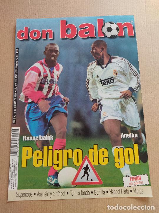 Sammelleidenschaft Sport: HASSELBAINK ATLETICO ANELKA REAL MADRID TIPO POSTER PORTADA 1 PAG REVISTA DON BALON A&Ntilde;OS 90 + PIOJO