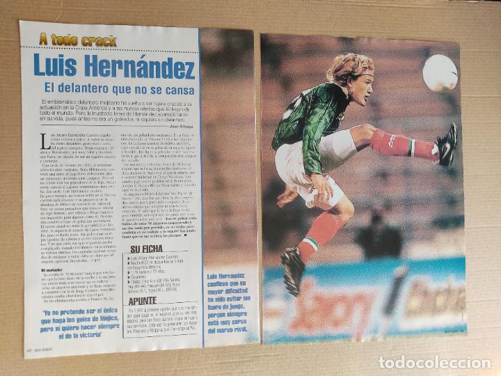 Sammelleidenschaft Sport: LUIS HERNANDEZ MEXICO POSTER 1 PAG REPORTAJE REVISTA DON BALON A&Ntilde;OS 90 MARCELINO NEWCASTLE