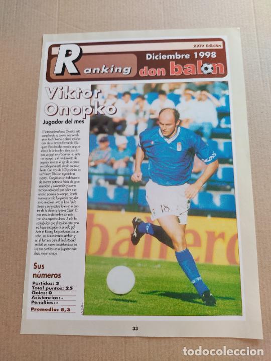 Sammelleidenschaft Sport: VIKTOR ONOPKO REAL OVIEDO TIPO POSTER 1 PAG REVISTA DON BALON A&Ntilde;OS 90 GUERRERO KOVACEVIC ESTEBAN