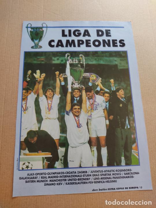 Sammelleidenschaft Sport: REAL MADRID CAMPEON COPA EUROPA AJAX AMSTERDAM EQUIPO PLANTILLA DOBLE POSTER 1 PAG REVISTA DON BALON