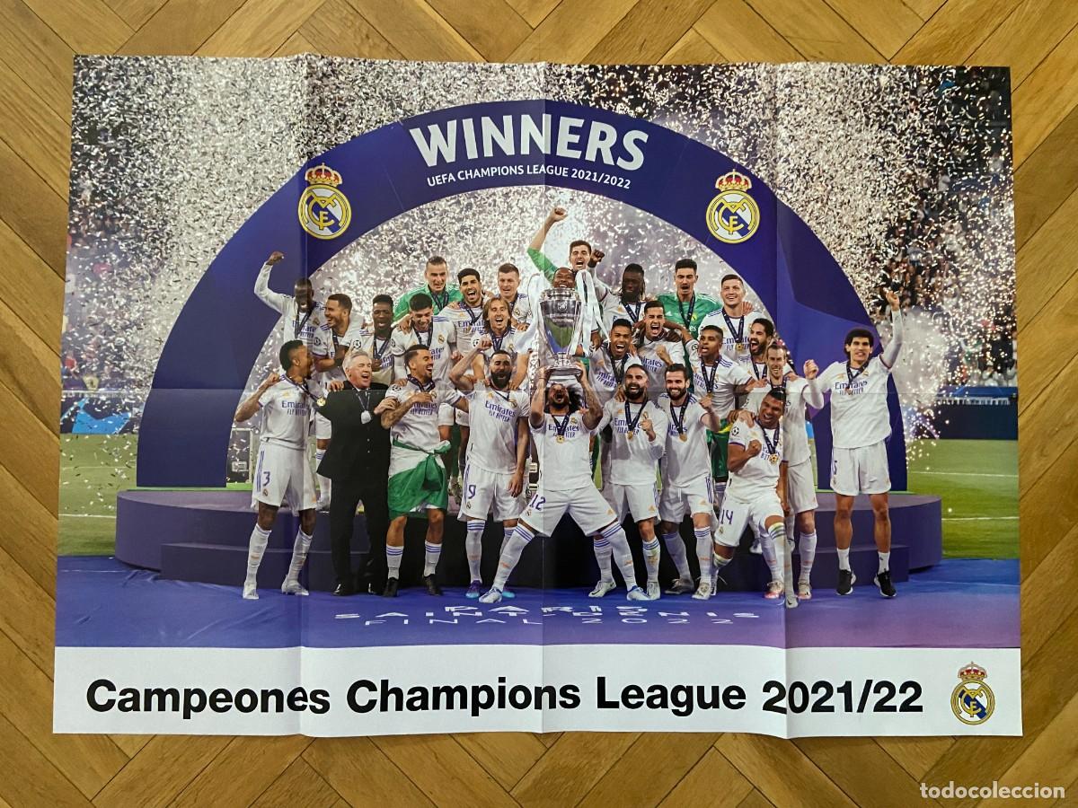 poster cartel oficial real madrid campeones uef - Buy Antique