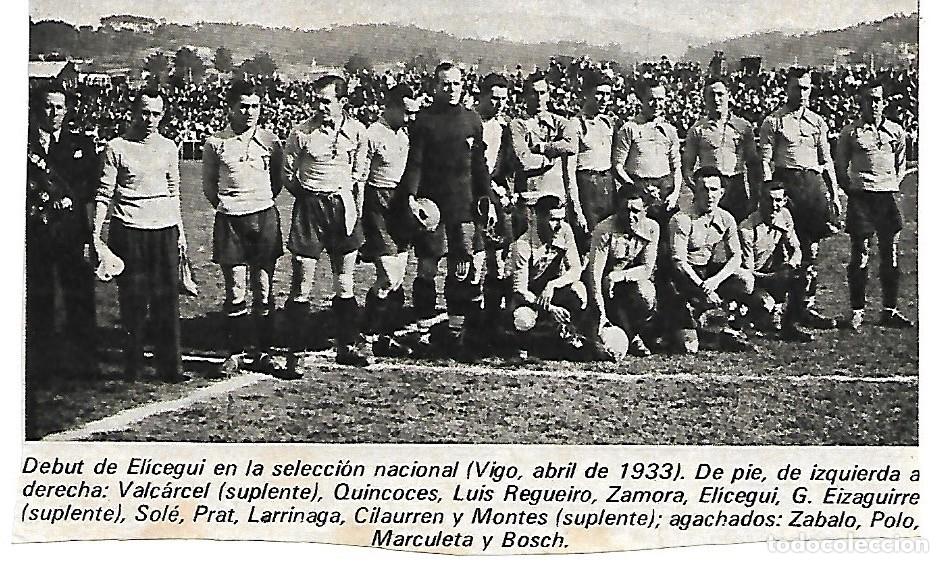 Collectionnisme sportif: SELECCI&Oacute;N ESPA&Ntilde;OLA DE F&Uacute;TBOL: Recorte de un equipo de 1933