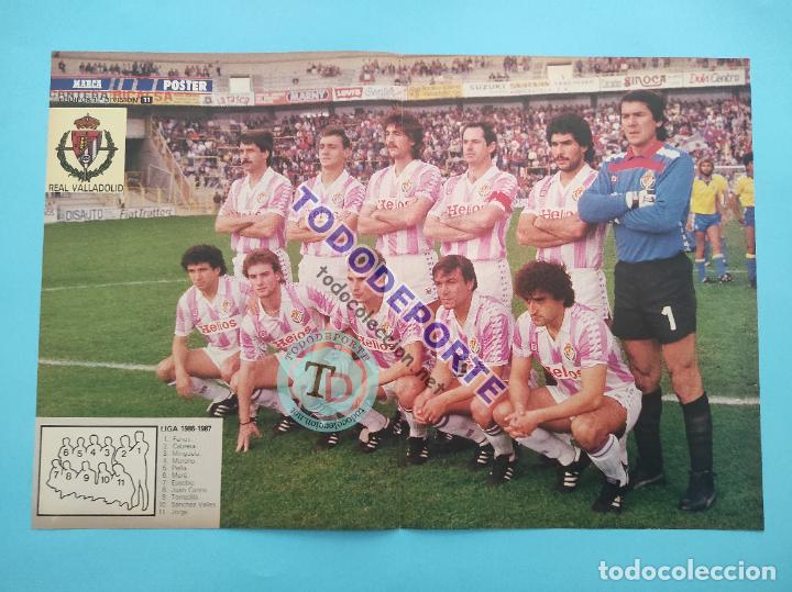 Collectionnisme sportif: POSTER REAL VALLADOLID 86 87 - REVISTA MARCA SUPERCOLOR - LIGA TEMPORADA 1986/1987