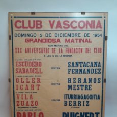 Coleccionismo deportivo: CARTEL CLUB VASCONIA. 1954.. Lote 384799024