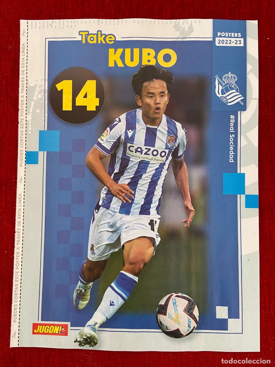 Colecionismo desportivo: CARTEL POSTER JUGON TAKE KUBO REAL SOCIEDAD Y ABDE OSASUNA TEMPORADA 2022 2023