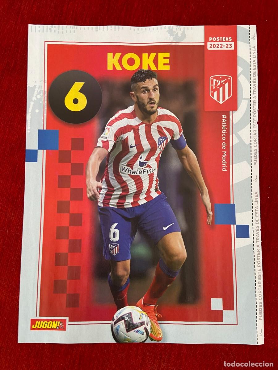 Colecionismo desportivo: CARTEL POSTER JUGON KOKE ATLETICO MADRID Y PERE MILLA ELCHE TEMPORADA 2022 2023