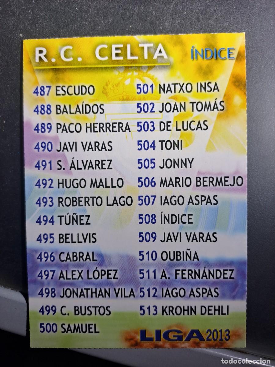 Collectionnisme sportif: QUIZ GAME 2013 INDICE 508 CELTA DE VIGO LIGA FICHAS 12 13 2012 MUNDICROMO