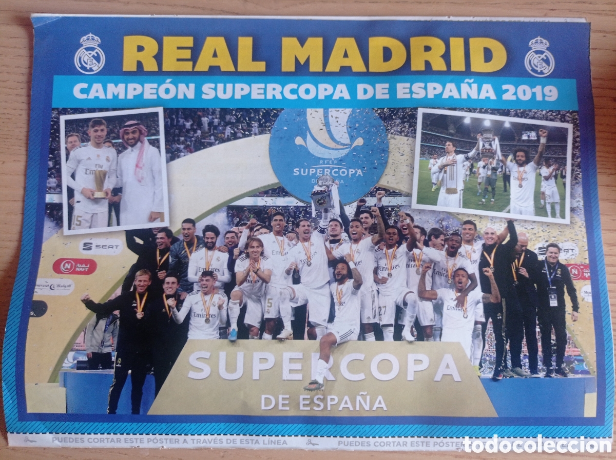 Collectionnisme sportif: P&Oacute;STER REAL MADRID CAMPE&Oacute;N SUPERCOPA ESPA&Ntilde;A 2019 REVISTA JUG&Oacute;N