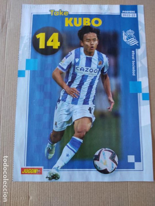 Collectionnisme sportif: TAKE KUBO REAL SOCIEDAD ABDE OSASUNA 22-23 DOBLE P&Oacute;STER 1 P&Aacute;G REVISTA JUG&Oacute;N 2022-2023