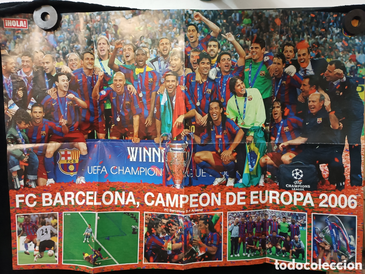 Sammelleidenschaft Sport: Poster F.C.Barcelona campe&oacute;n de Europa 2006, poster Hola