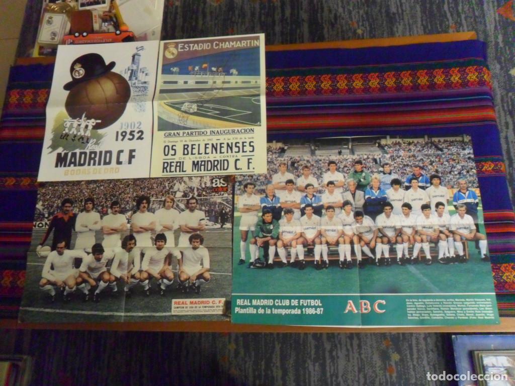 Collezionismo sportivo: CARTEL REAL MADRID CAMPE&Oacute;N DE LIGA 1978 79 AS COLOR Y 1986 87 ABC. REGALO 2 CARTELES REPRO AS.