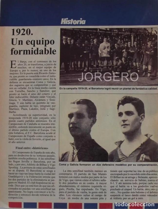 Sammelleidenschaft Sport: F.C. BARCELONA 1920. UN EQUIPO FORMIDABLE. HOJA DE REVISTA